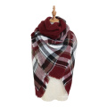 Automne Hiver Épais Tartan Écharpe Couverture Surdimensionnée Doux Chaud Châle Classique À Carreaux Pour Les Femmes